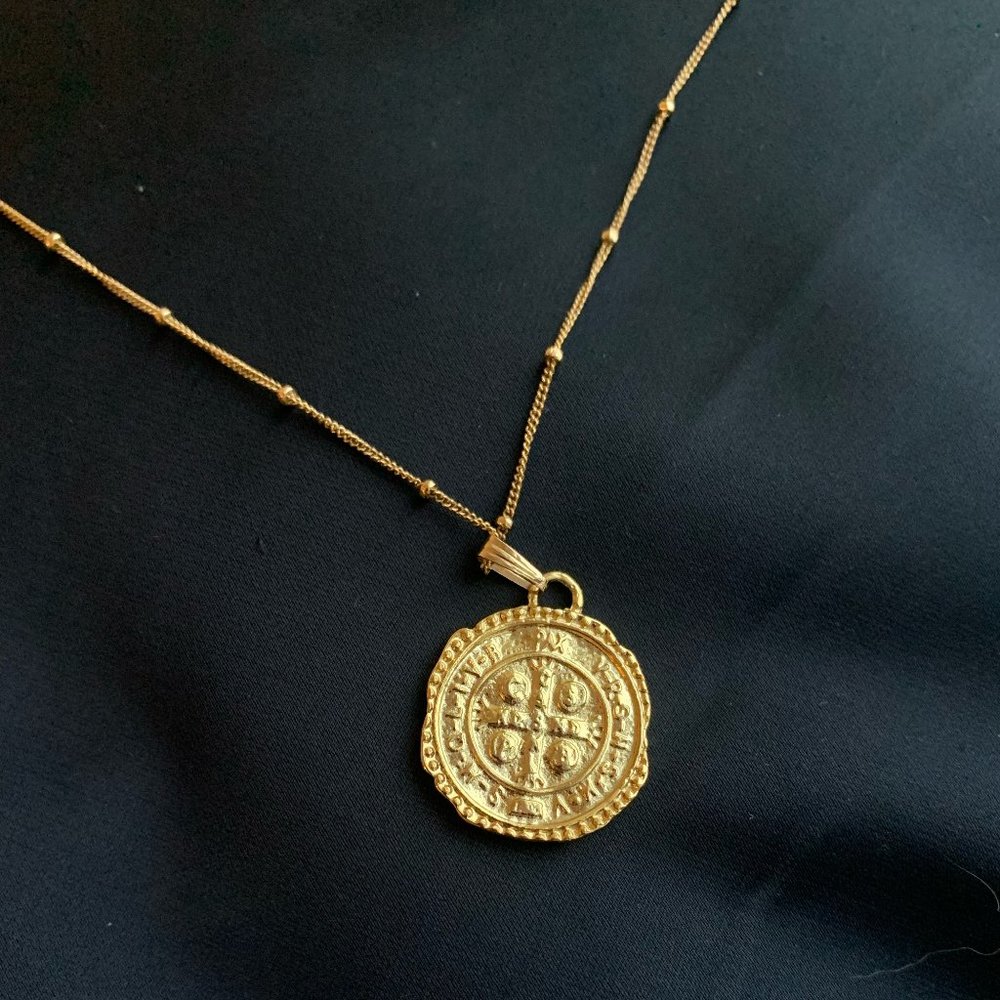 Mod and Jo St. Benedict Coin Necklace
